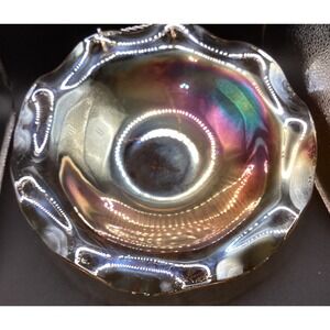 Vintage Depression Glass Carnival Glass Bowl-Jeanette‎ Pattern -Iridescent!